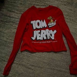 Tom and Jerry long sleeve crop top